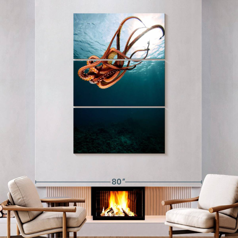 Brampt Diving Octopus, 74" H x 48" W