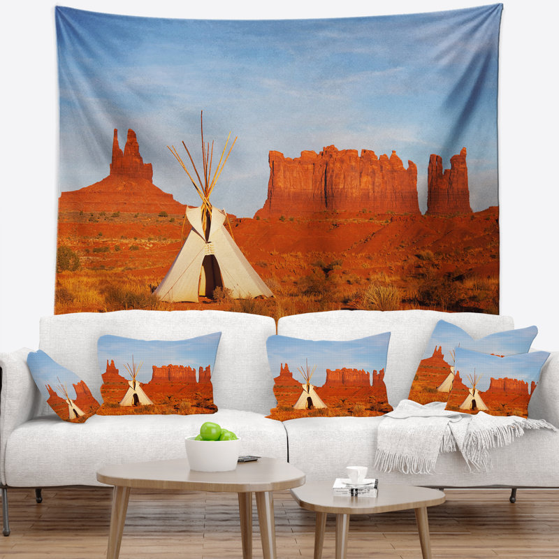 Paysage avec tente tapisserie Monument Valley, H 32 po x l 39 po