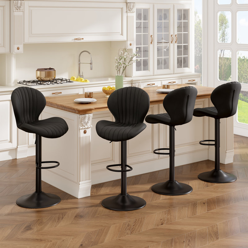 19,29 po Tabourets de bar modernes pivotants, tabourets de bar à hauteur de comptoir avec dossier haut, assemblage facile en 3 à 5 minutes pour le bar, la cuisine et la salle à manger