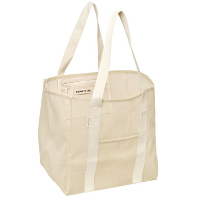 Mesh Beach Bag: Oyster Cream