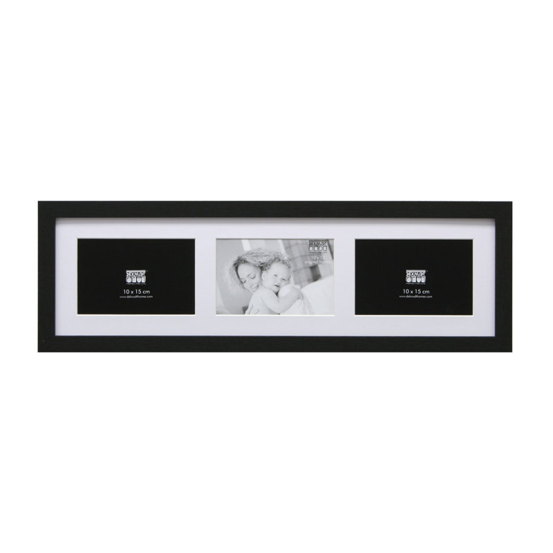 Glass Matte Picture Frame, 15cm H x 20cm W, Black