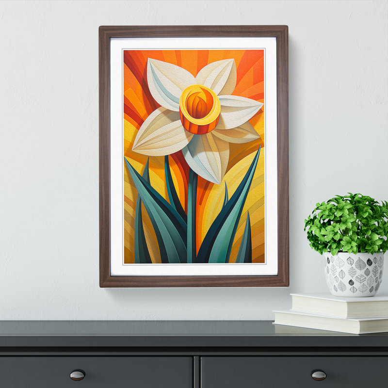 Single Picture Frame Print on Wood, 34cm H x 25cm W, Walnut Framed