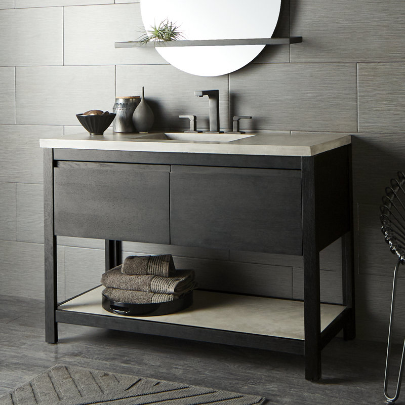 Ensemble de meuble-lavabo simple 49 po Solace, Chêne minuit, Frêne