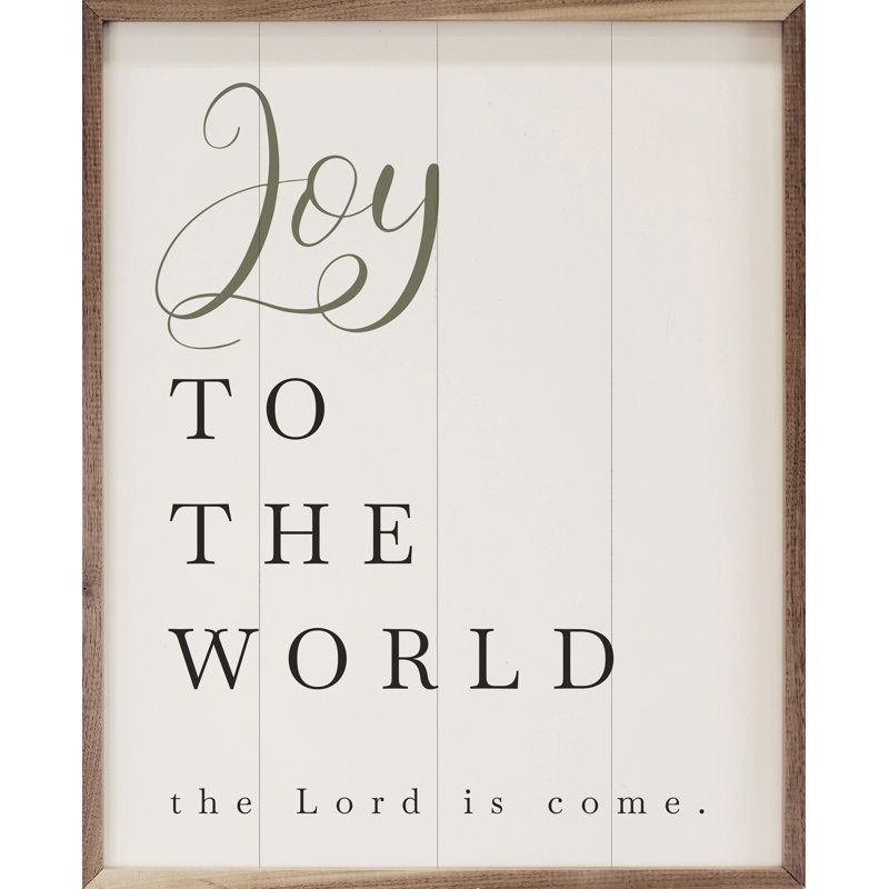 Joy to the world - blanc délavé, H 10 po x l 8 po x P 1 po