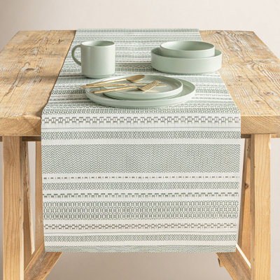 over&back Reversible Striped 90" Table Runner