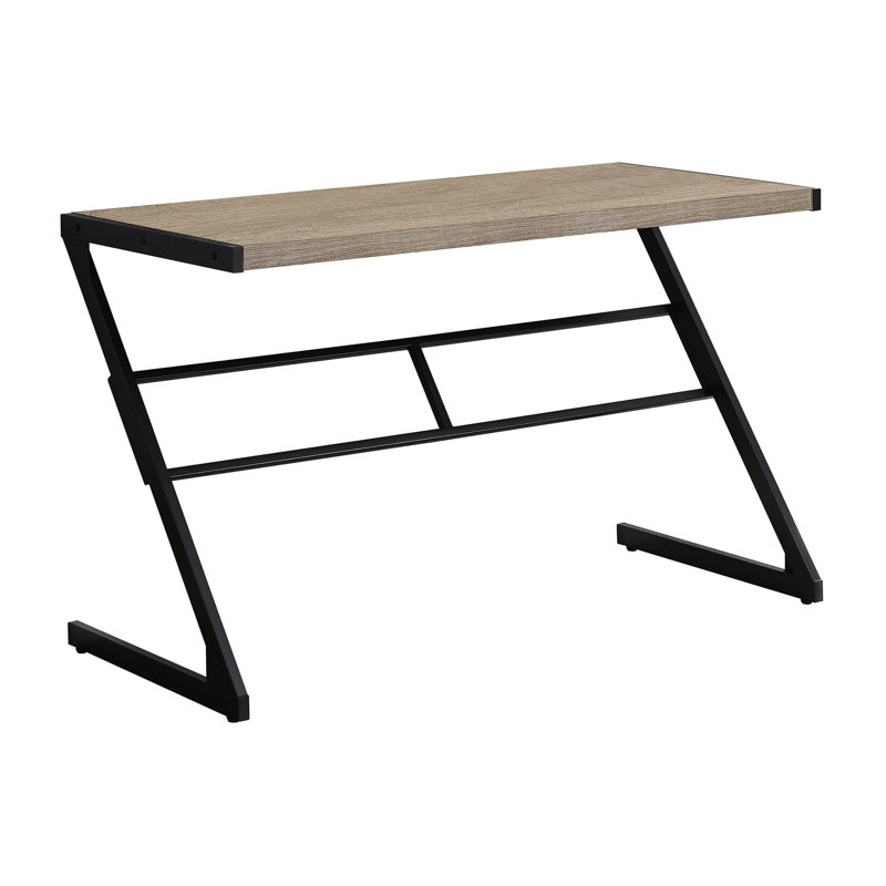 Bureau d'ordinateur, bureau personnel, ordinateur portable, L 48 po, travail, stratifié brun, contemporain, moderne