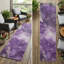 8' Runner Purple Abstract Washable Non Skid Indoor Outdoor Runner Rug
