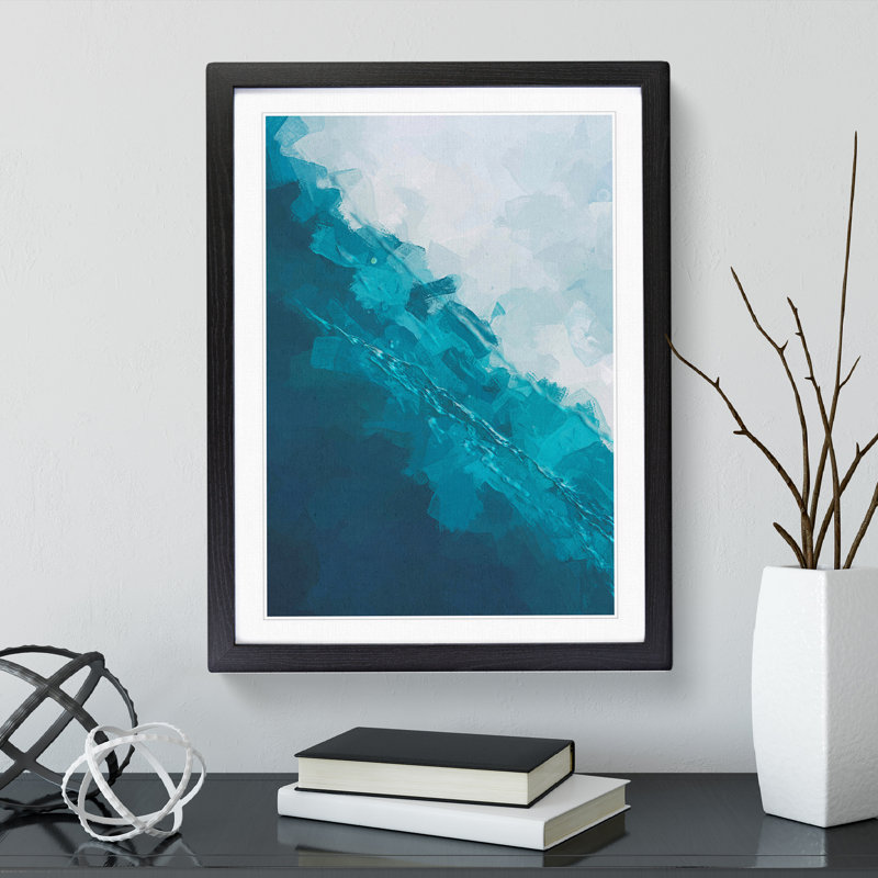 Ocean Droplets in Abstract - Framed Print, 46cm H x 34cm W x 2cm D, Walnut