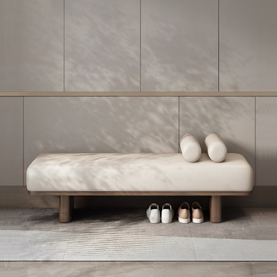 Nickolaos Faux Leather Upholstered Bench