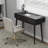 39" Small Space Desk & Vanity, Solid Wood 2-Drawer Compact Black Desk -143293383