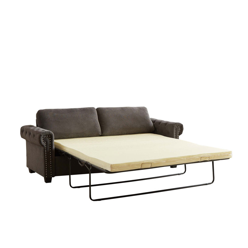 Canapé-lit convertible, conception escamotable 2 en 1, rembourré de polyester pour le confort de divers espaces de vie, Gris