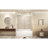 56-60" X 60" Tempered Glass With Explosion Proof Film, Aluminum Frame Double Sliding Shower Door, "1/4 (6 Mm), Stainless Steel Handle,Brushed Nickel-121703600