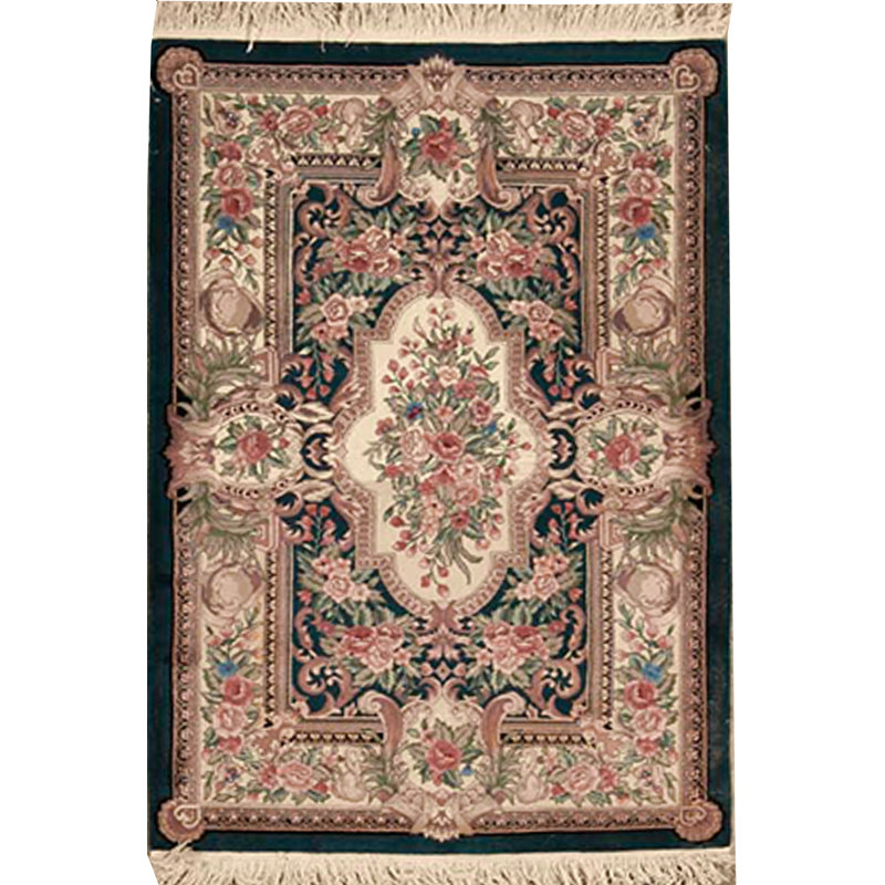 Tapis beige noué à la main de haute qualité