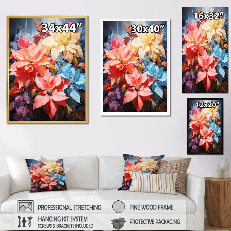 Symphonie chromatique sur toile de Boins, Cadre photo noir, H 44 po x l 34 po x P 1,5 po