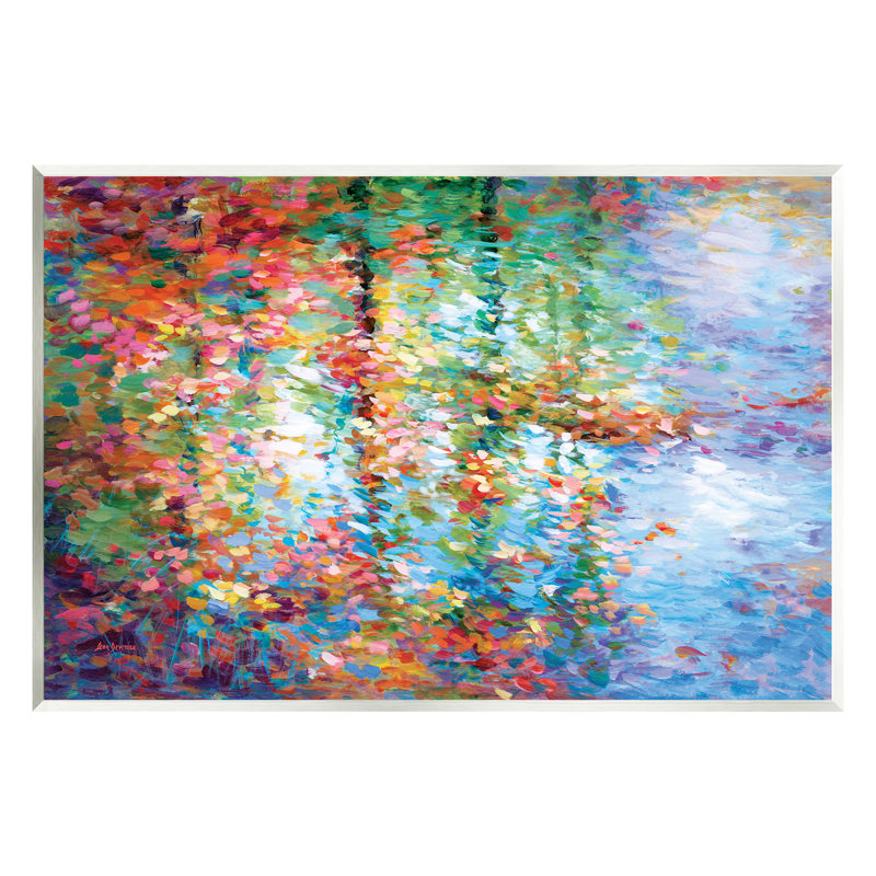 Colorful Abstract Leaves Reflection Wall Plaque Art, 15" x 10"