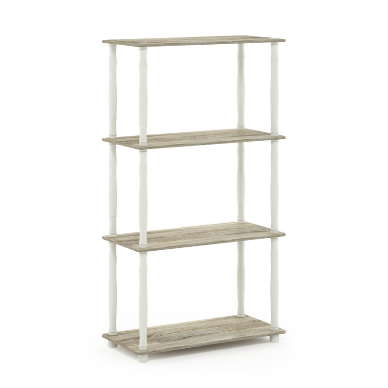 Bibliothèque en plastique Hadriana H 43,7 "x l 23,6", Chêne/Blanc