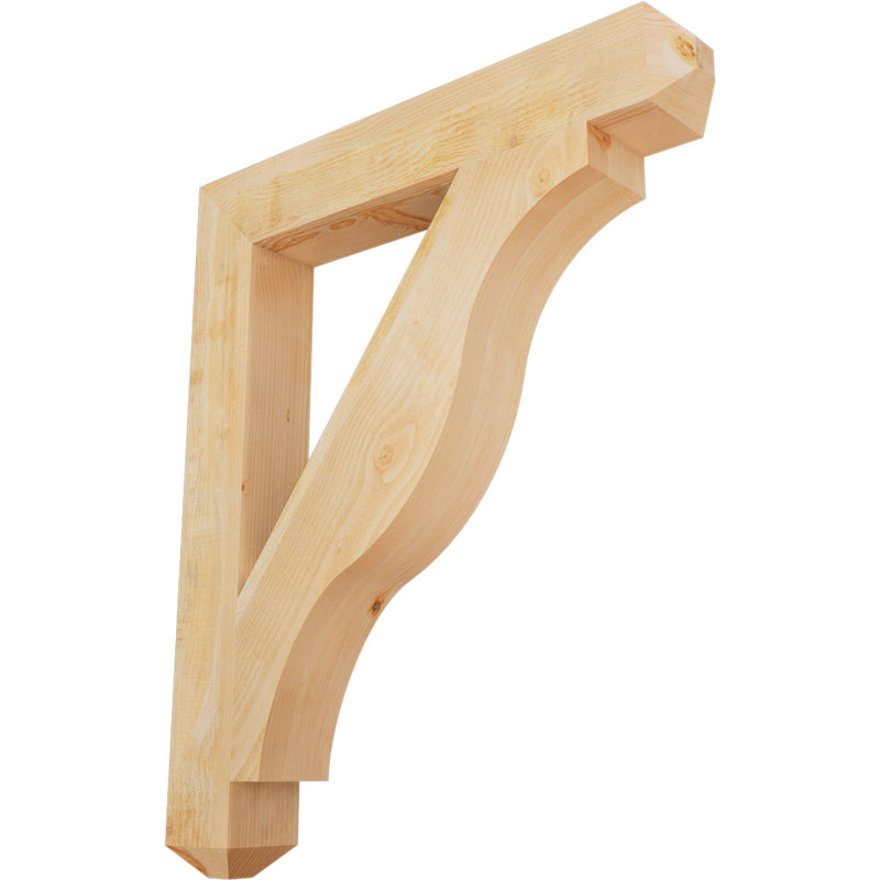 H 6 po x l 40 po x Support en bois / corbeau, Sapin de Douglas, H 48 po x l 6 po x P 40 po