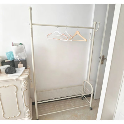 Portemanteau mobile très épais à double tringle, support sur pied pour le balcon de la chambre à coucher, support à vêtements simple