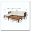 Ensemble de canapé d'extérieur en bois avec table basse