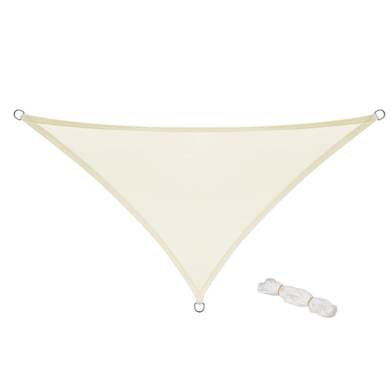 Cancun 5m x 7m Triangular Shade Sail, Cream, 3.6m W x 5.1m L