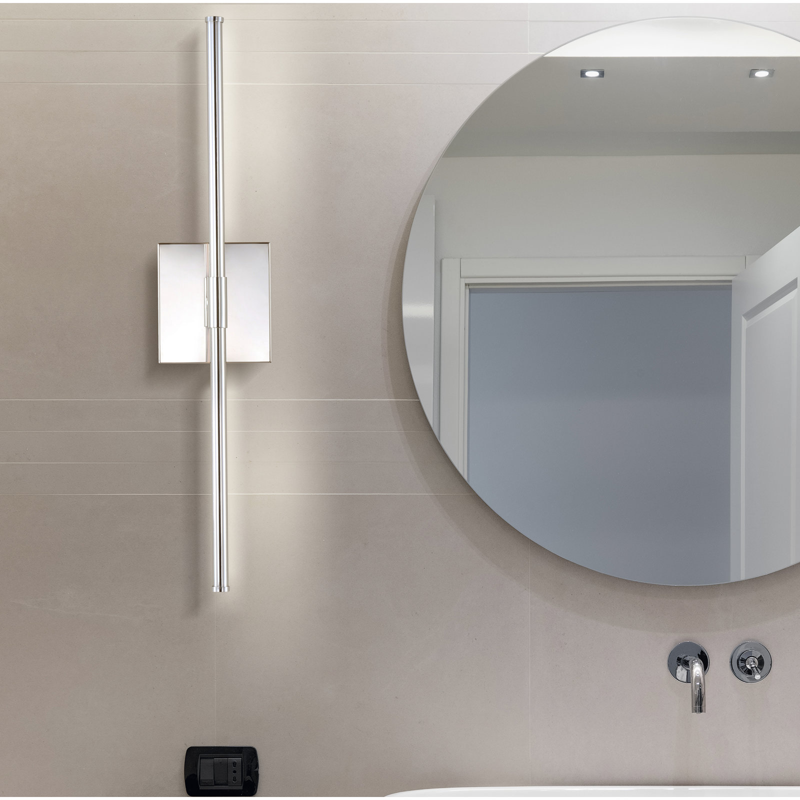 Gallatin Single Light Dimmable LED Armed Sconce, Chrome