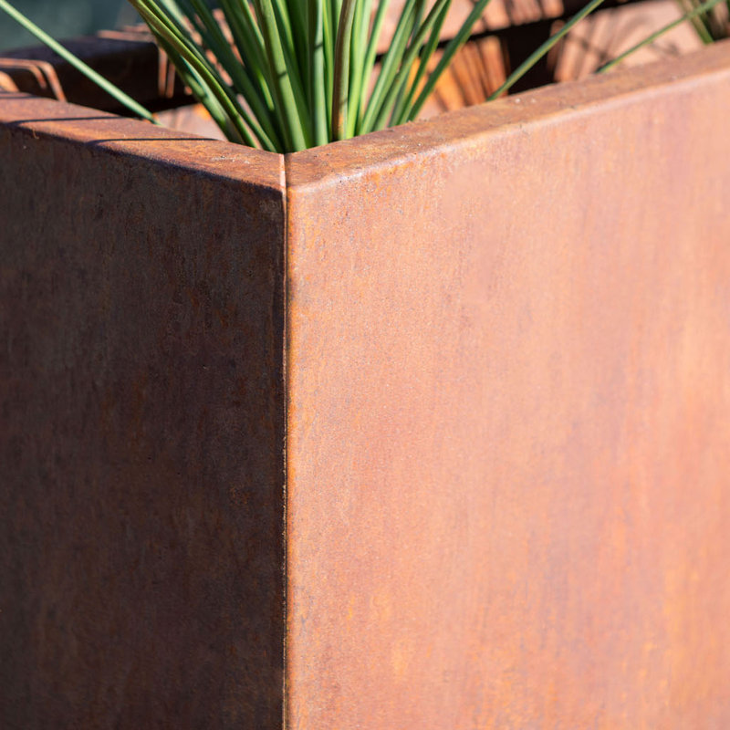 Jardinière rectangulaire en métal Corten Steel Series, H 32 po x l 42 po x P 16 po