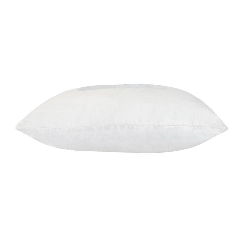 Verona Square Velvet Pillow Cover & Insert,  Ivory/Silver