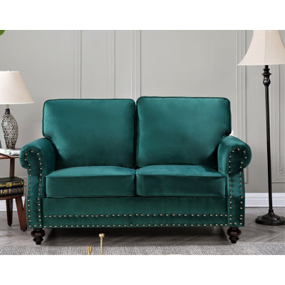 Keagan Velvet Rolled Arm Sofa