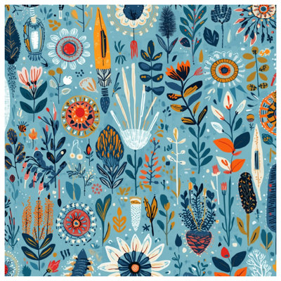 Floral Abstract Blue Comforter