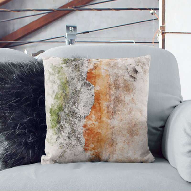 Aberdeen Beach In Scotland Square Throw Cushion, 40cm H x 40cm W x 15cm D, White