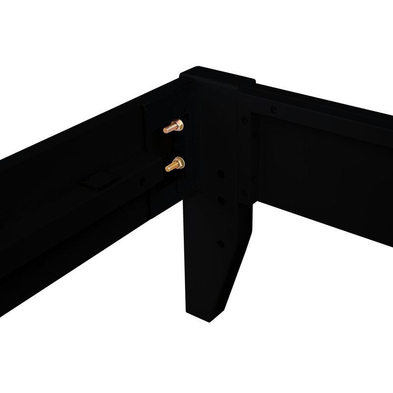 Lit plateforme très grand noir, profil bas avec base à lattes, adaptabilité universelle, fabrication en bois massif de chambre à coucher séduisante, sans sommier, profil, charisme