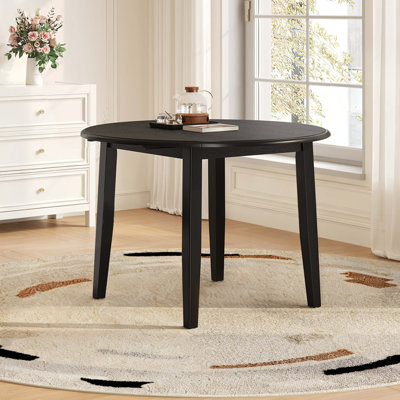 Table de salle à manger extensible ronde pour 2 à 4 personnes, table de salle à manger pliante en bois avec taille réglable, conception peu encombrante pour les petits appartements et les salles à manger - NOIR