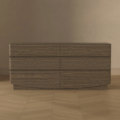 Commode double contemporaine à 6 tiroirs en noyer Ardea