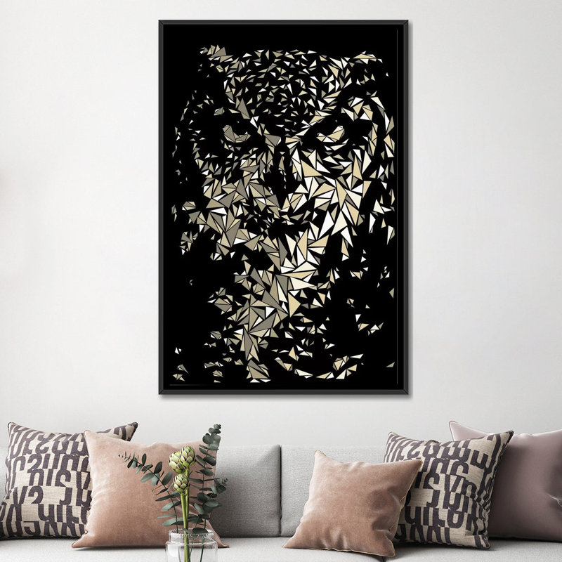 « hibou », impression sur toile, H 26 po x l 18 po x P 1,5 po, Toile avec cadre noir, Pas de tapis