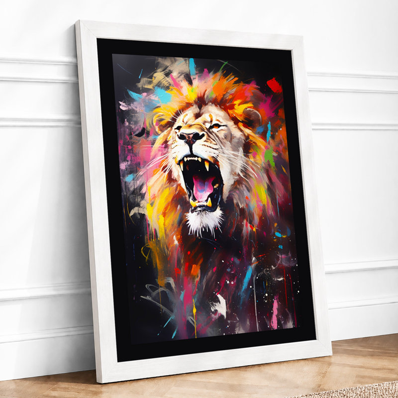 Roaring Lion Modern - Print, A2 - 59.4 x 42.0 cm, White
