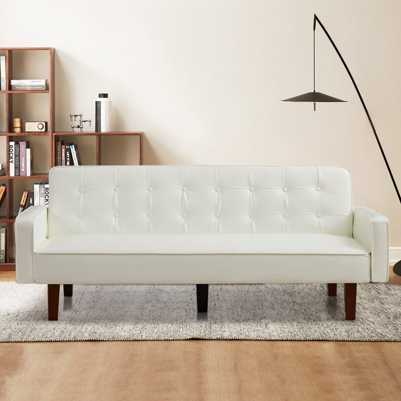 Canapé convertible Besharat, Similicuir beige