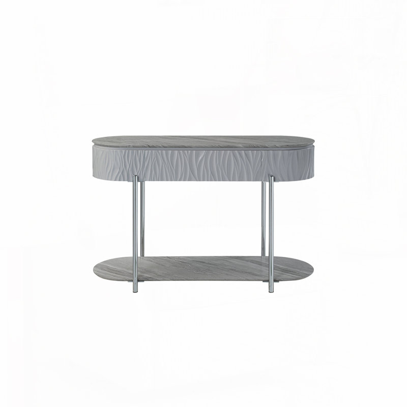 Table de canapé à finition chromée
