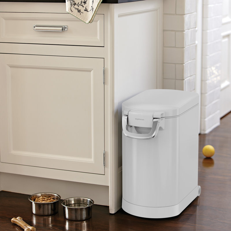 Simplehuman Pet Food Storage Bin, White, 26 lb