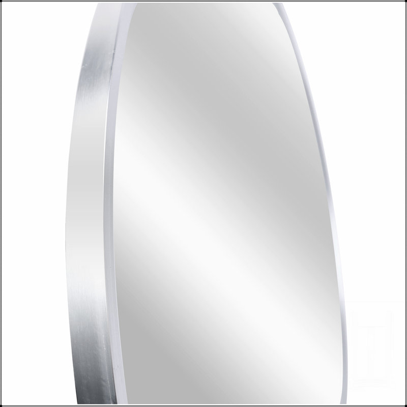Miroir de salle de bain rond en métal pour mur, 36 pouces, reflet transparent, antirouille, incassable, facile à installer