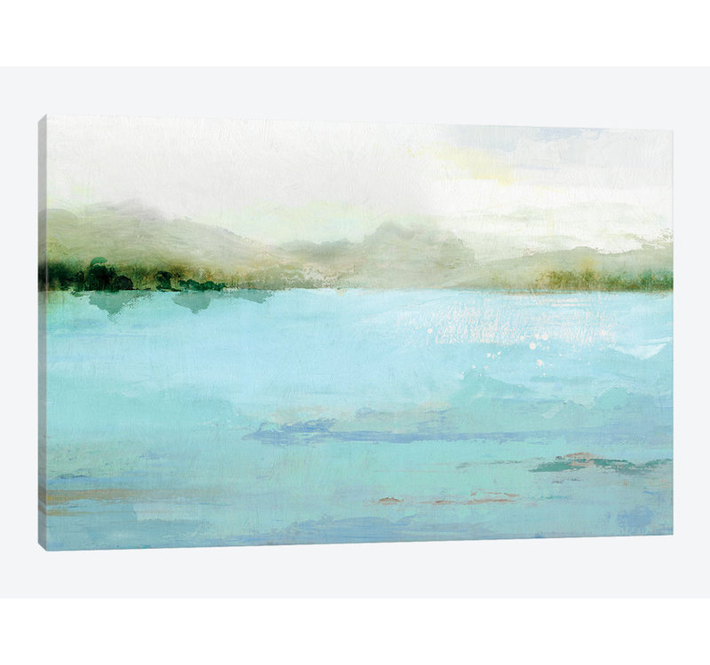 « lake », impression sur toile, H 8 po x l 12 po x P 0,75 po, Toile tendue, Pas de tapis