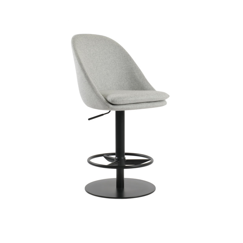 Tabouret Avanos, Laine argentée, Noir