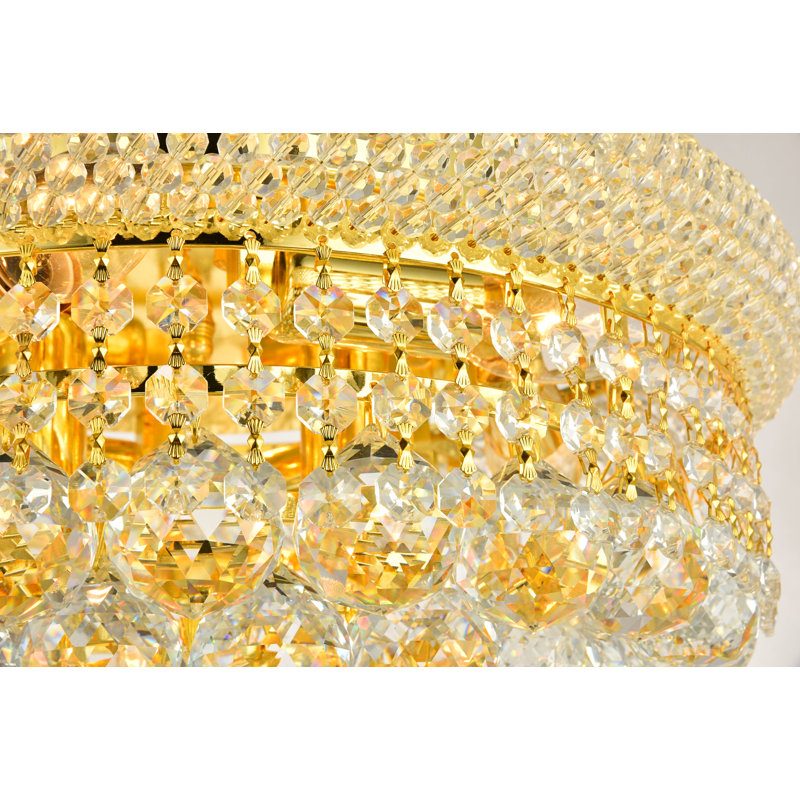 Ston Easton Flush Mount, Gold, 8" H x 16" W x 16", 8 Lights