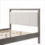 Cadre de lit plateforme en bois massif pour grand lit, sans sommier tapissier, tête de lit ivoire gris clair pour chambre d'amis