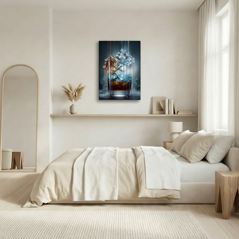 Ensemble de 1 tableau sur toile Whisky Ice, 48"H x 36"W, Wrapped Canvas