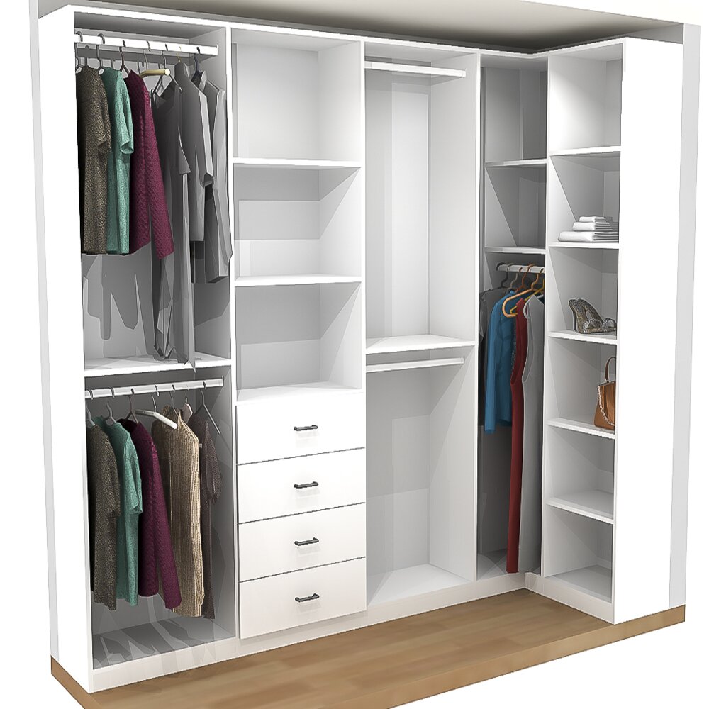 Latitude Run® Freestanding Closet Organizer With 2 Drawers And