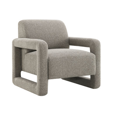 Pocket Coil Gray Chenille Accent Chair, Wooden Frame, Tight Back Cushioning, 22" Seat Width, Depth, 19" Height, 220lbs Loading Capacity, 35in Product 31in 33in Height Chair With Inner Cushion
