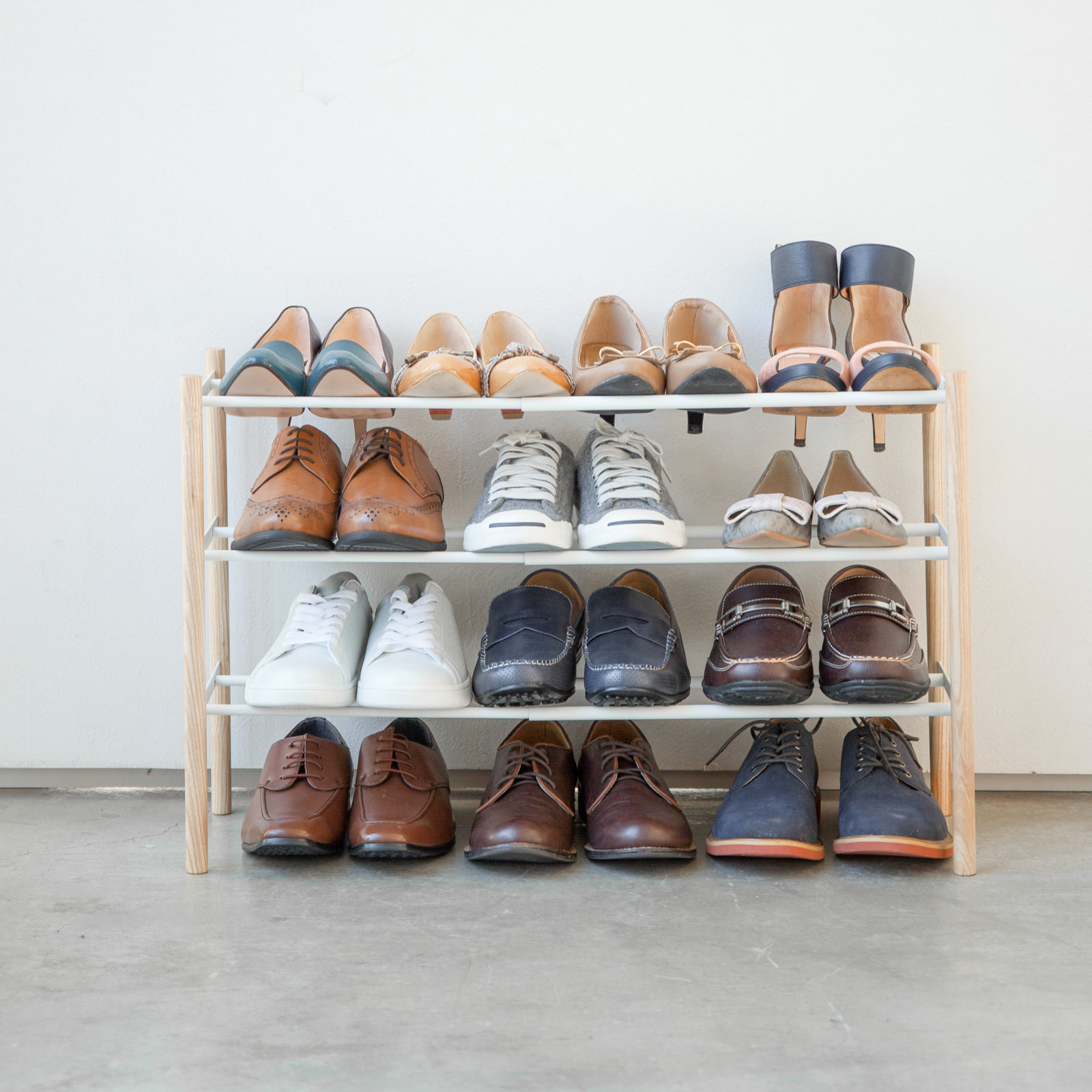 Yamazaki Home 3-Tier Shoe Rack, White