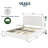 Queen Size Ivory Boucle Bed Frame, Upholstered Platform Bed With 4 Drawers Storage, Curved Stitched Tufted Headboard, Wooden Slat Mattress Support, No Box Spring Needed