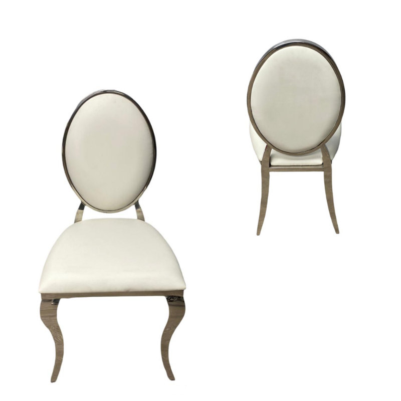Chaise d'appoint blanche, Chrome
