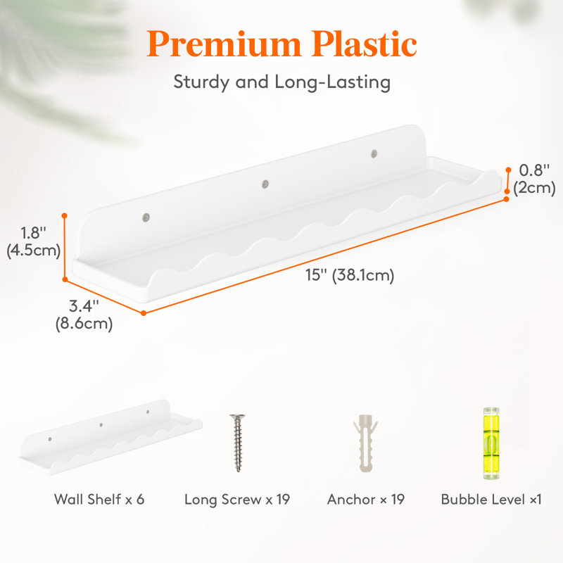 Acrylic Bracket Shelf, White 